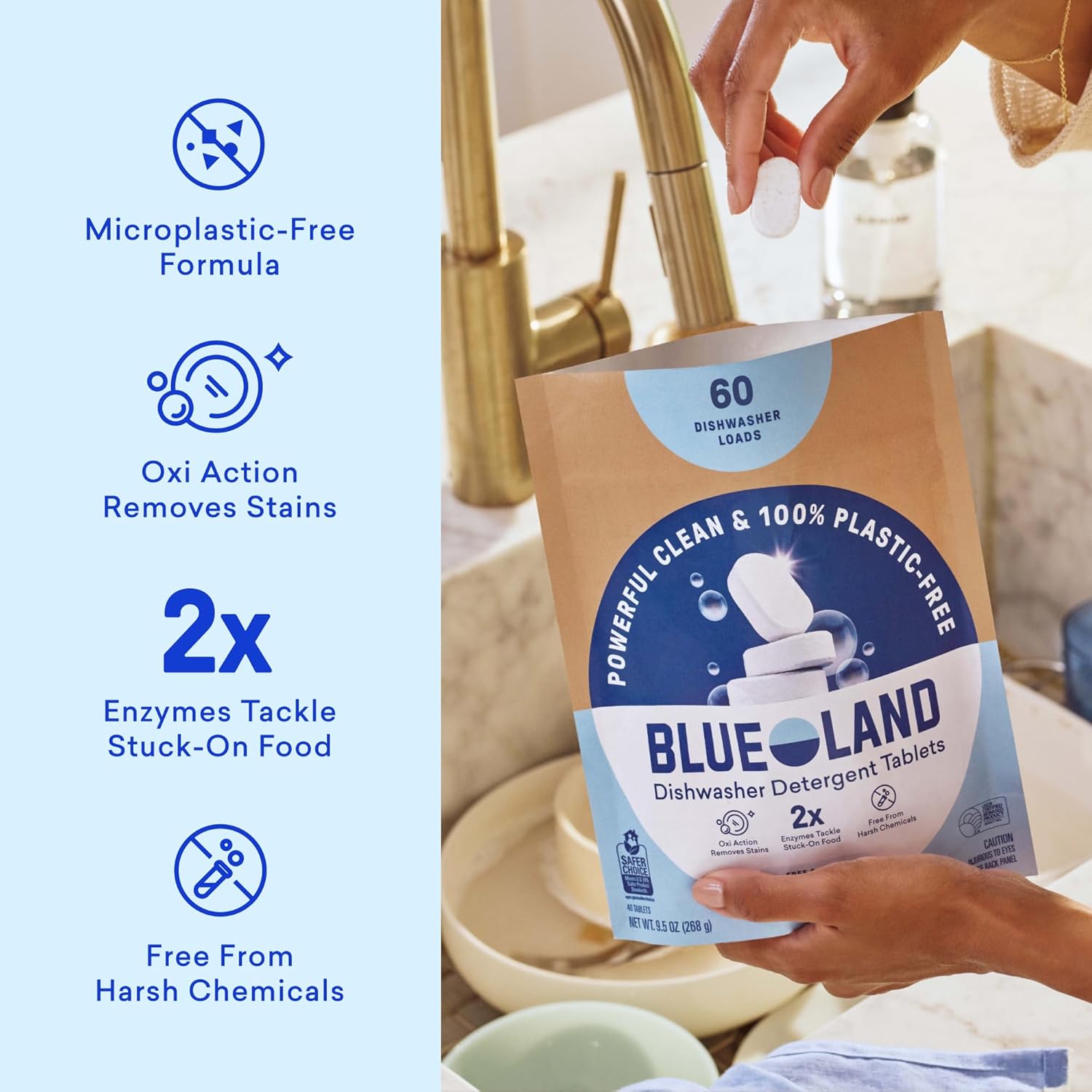 Plastic-Free Dishwasher Detergent Tablets — 60 Loads
