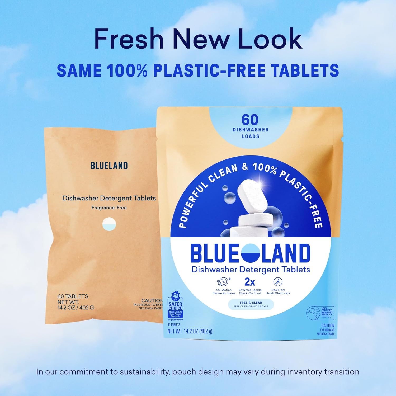 Plastic-Free Dishwasher Detergent Tablets — 60 Loads